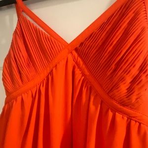 Bright orange maxi dress